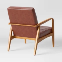 Northway Channel Tufted Wood Armchair Brown Faux Leather - Project 62™ 4 Northway Channel Tufted Wood Armchair Brown Faux Leather - Project 62™ -Project 62 Elegant Store GUEST 20d09d47 9eaf 4d7d ac87 605b97dbae27