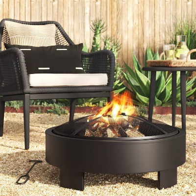 24" Round Wood Burning Fire Pit with Legs - Black - Project 62™ 24" Round Wood Burning Fire Pit With Legs - Black - Project 62™ -Project 62 Elegant Store GUEST 2b3d2001 9ca4 4713 a6fe 0a5e472f8f3e