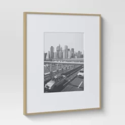 19.4" X 22.4" Matted To 11" X 14" Thin Gallery Oversized Image Frame Brass - Project 62™ -Project 62 Elegant Store GUEST 4595b8e4 0482 4d17 8852 40acbe45a6f8
