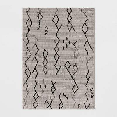 Grace Sketch Diamond Indoor/Outdoor Rug - Black/White - Project 62™ Grace Sketch Diamond Indoor/Outdoor Rug - Black/White - Project 62™ -Project 62 Elegant Store GUEST 4cd4b6e5 f579 47c9 a6e9 786e30f7d3be