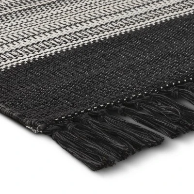 7' x 10' Outdoor Rug Striped Fringe Black - Project 62™ 7' X 10' Outdoor Rug Striped Fringe Black - Project 62™ -Project 62 Elegant Store GUEST 4ffabd73 bbe5 461c b5b2 b85a2e412497