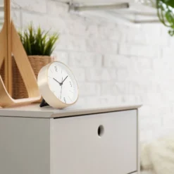 6" Round Wall Clock White/Brass - Project 62™ -Project 62 Elegant Store GUEST 661fe74b 32f0 48ac 801b 28fcc52c3e2c