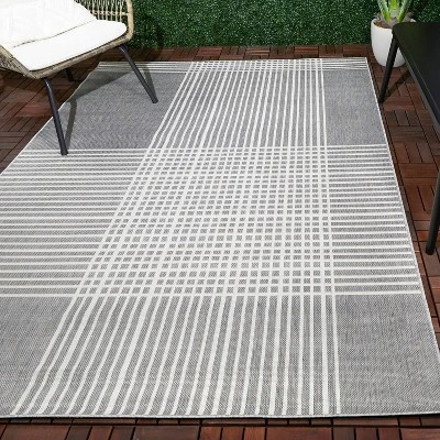 9' x12' Plaid Outdoor Rug Gray - Project 62™ 9' X12' Plaid Outdoor Rug Gray - Project 62™ -Project 62 Elegant Store GUEST 693f6e89 f95c 481d 950e 0d374361c637