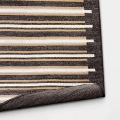 7'x10' Striped Tapestry Rectangular Woven Outdoor Area Rug Charcoal Gray - Project 62™ -Project 62 Elegant Store GUEST 89c92463 18cf 4d7d b46b 42299b152b1b
