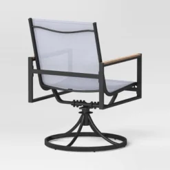 2pc Henning Swivel Outdoor Patio Dining Chairs Rocking Chairs Black - Project 62™ -Project 62 Elegant Store GUEST 957c3148 13aa 4f30 8f50 cb97cb144289