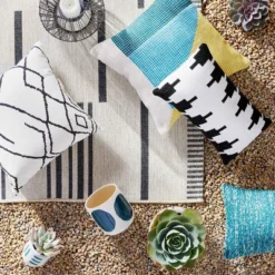 5' X 7' Outdoor Rug Multitier Bars Gray/Cream - Project 62™ -Project 62 Elegant Store GUEST a38265eb 2101 4383 8685 ca95bb7f898a 1