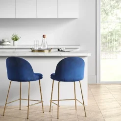 Nils Brass Base Counter Height Barstool - Project 62™