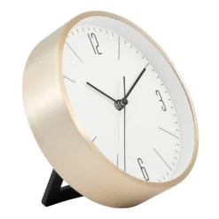 6" Round Wall Clock White/Brass - Project 62™ -Project 62 Elegant Store GUEST d4aa98c9 2ef7 41e3 a6cc 6473842e077e