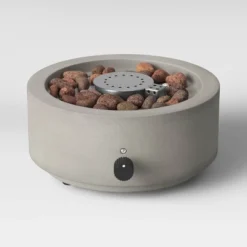 10" Round Pipestone Patio Tabletop Fireplace - Gray - Project 62™